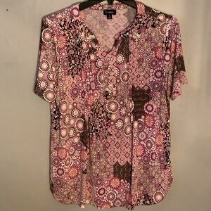 Link Women's Pink Floral Tunic Top